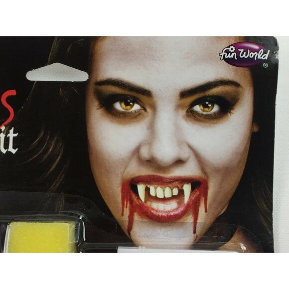 Halloween Vampiress Makeup Kit Fangs Nails Liquid Blood Cosplay Costume Theatre - Picture 2 of 5